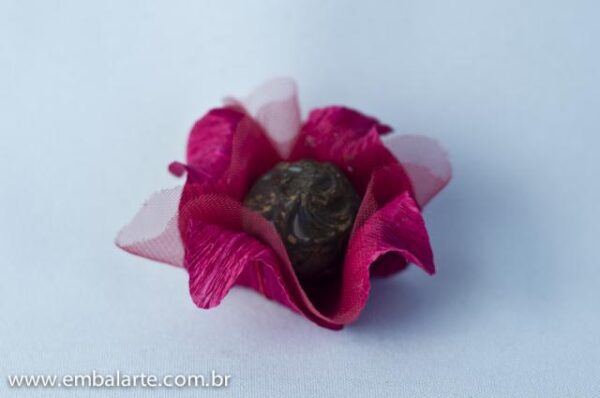 Flor papel crepom cor 4 folhas