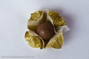 Flor papel crepom brilho/mesclado 4 folhas