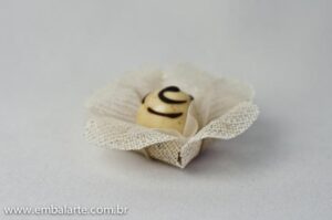 Flor tela brilho arame mod trevo