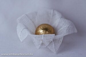 Flor tela cor 8 pétalas