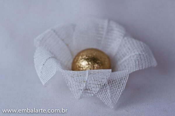 Flor tela cor 8 pétalas