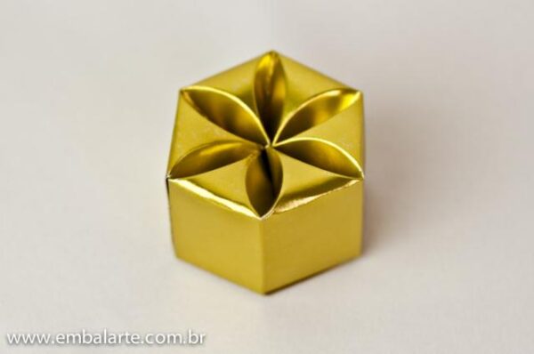 Caixa margarida papel cartão brilho