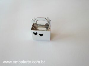 Maletinha 2 corações papel cartão brilho