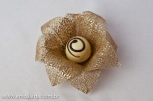 Flor tela brilho 8 pétalas