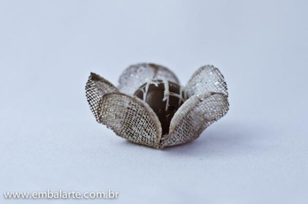 Flor tela brilho 1 camada pétala redonda