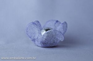 Flor tela cor 1 camada pétalas redondas