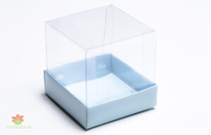 Caixa acetato 06x06x06 Revestida fundo papel cartao cor