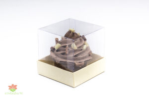 Caixa acetato 08x08x10 Revestida fundo papel cartao aspen