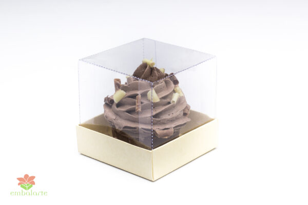 Caixa acetato 08x08x10 Revestida fundo papel cartao aspen