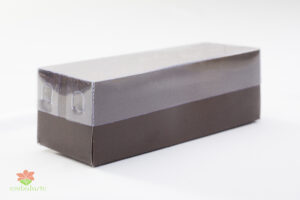 Caixa acetato 14x04,5x04,5 3 bombons fundo papel cartao cor