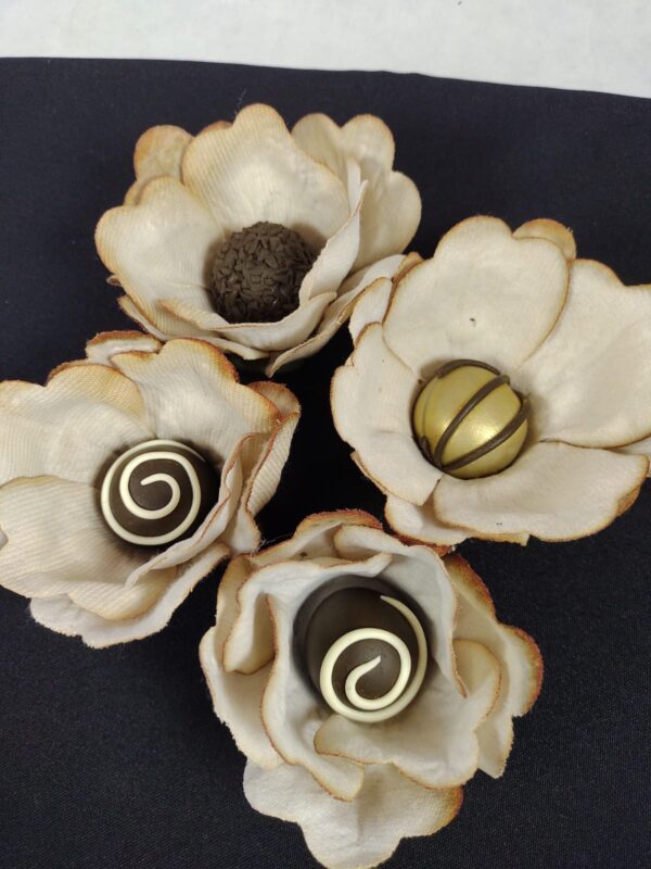 Flor rosa aberta flanelada