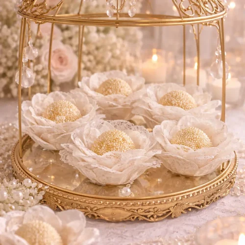 Doces delicados na gaiola dourada